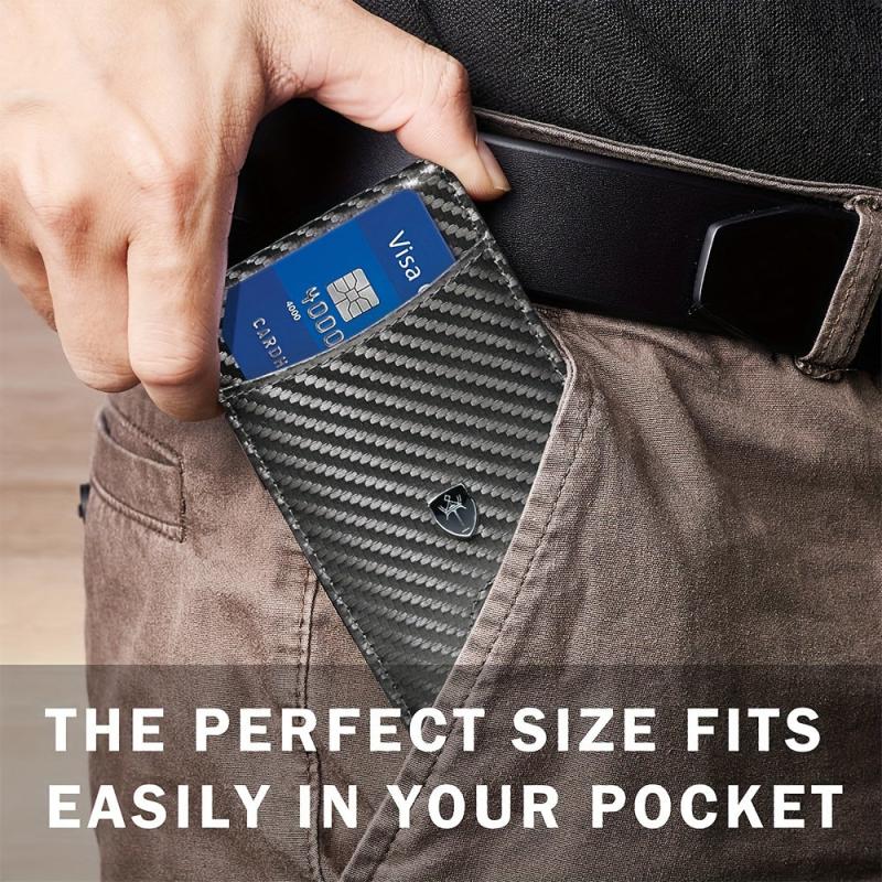 RFID Blocking Slim Leather Wallet Money Clip