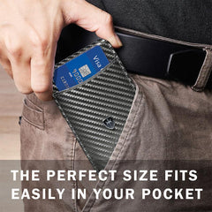 RFID Blocking Slim Leather Wallet Money Clip
