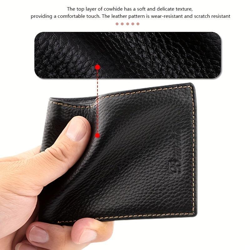 Men's Large Capacity Cowhide Wallet Business Card Holder