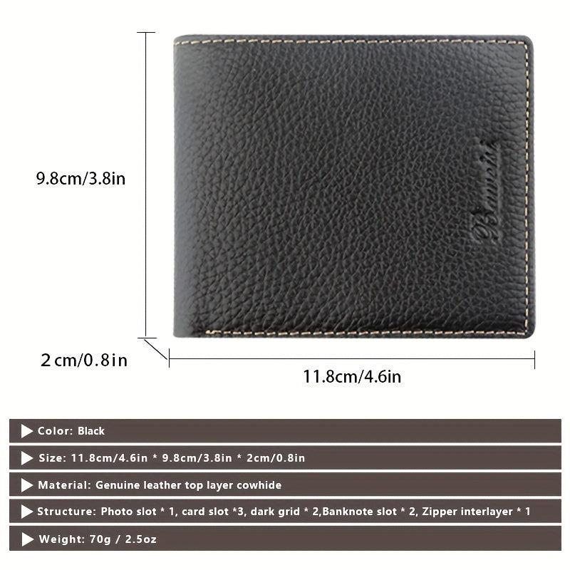 Men's Large Capacity Cowhide Wallet Business Card Holder