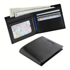Men's Large Capacity Cowhide Wallet Business Card Holder