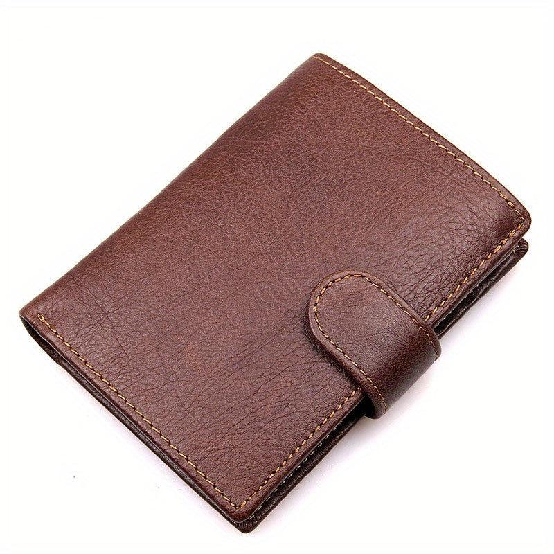 Men's Vintage Leather Buckle Wallet RFID Blocking Card Holder