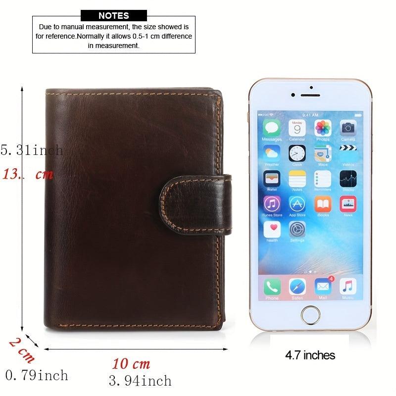Men's Vintage Leather Buckle Wallet RFID Blocking Card Holder