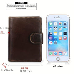 Men's Vintage Leather Buckle Wallet RFID Blocking Card Holder