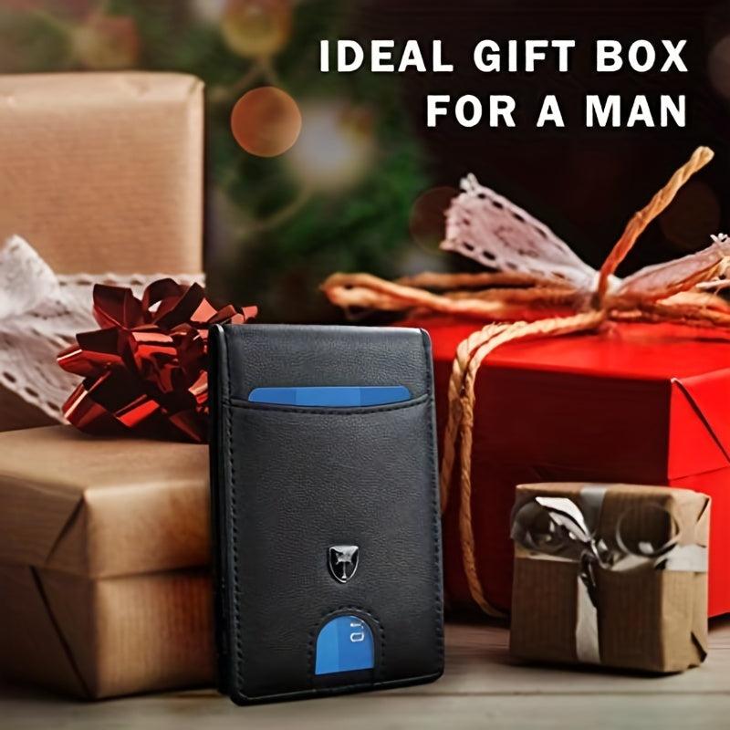 Men's Slim Bifold Leather Wallet RFID Blocking