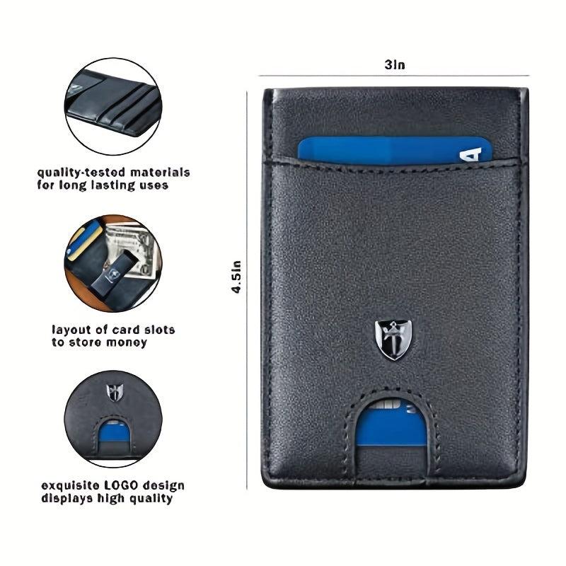 Men's Slim Bifold Leather Wallet RFID Blocking
