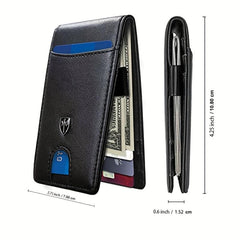 Men's Slim Bifold Leather Wallet RFID Blocking