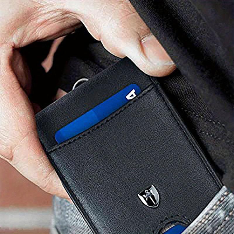Men's Slim Bifold Leather Wallet RFID Blocking