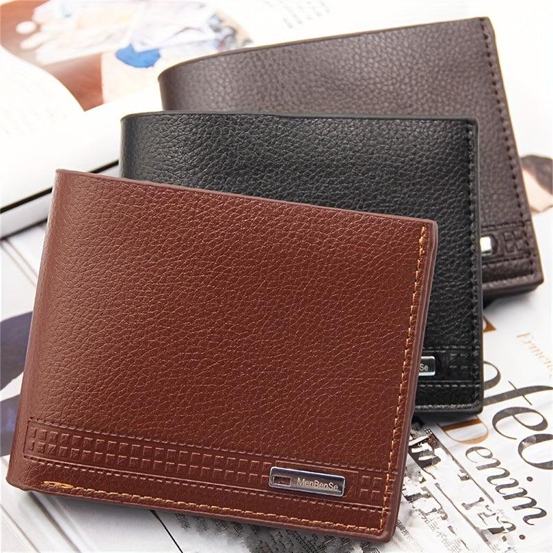 Men's Leather Short Wallet Money Clip Card Case Coin Purse