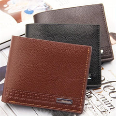 Men's Leather Short Wallet Money Clip Card Case Coin Purse