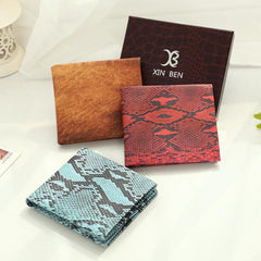Retro Creative Printing Men's Short PU Leather Wallet