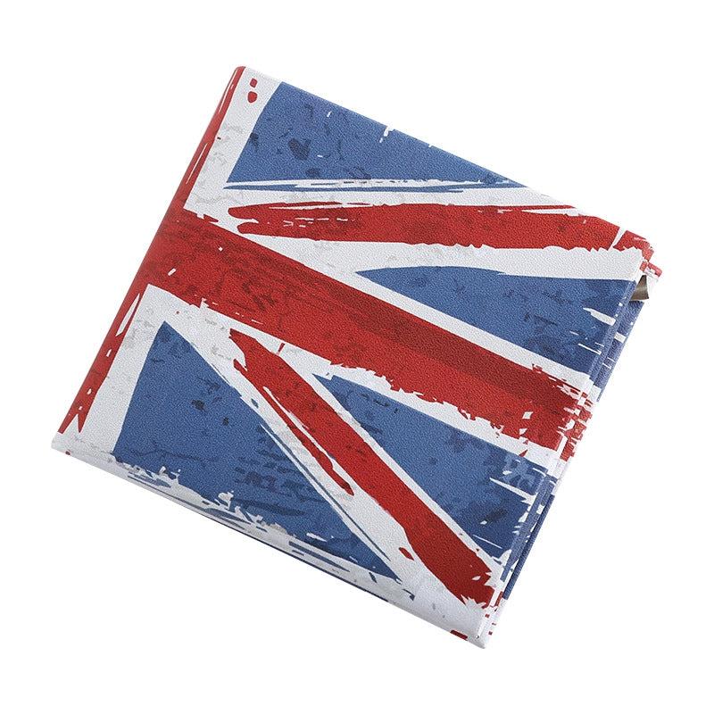 Retro Creative Printing Men's Short PU Leather Wallet