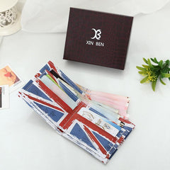 Retro Creative Printing Men's Short PU Leather Wallet