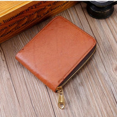 Men's Zipper Short Wallet Large Capacity Casual Vintage Short Wallet