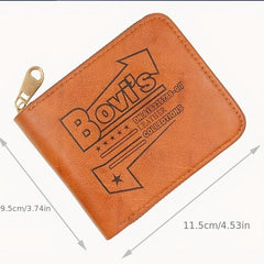 Men's Zipper Short Wallet Large Capacity Casual Vintage Short Wallet