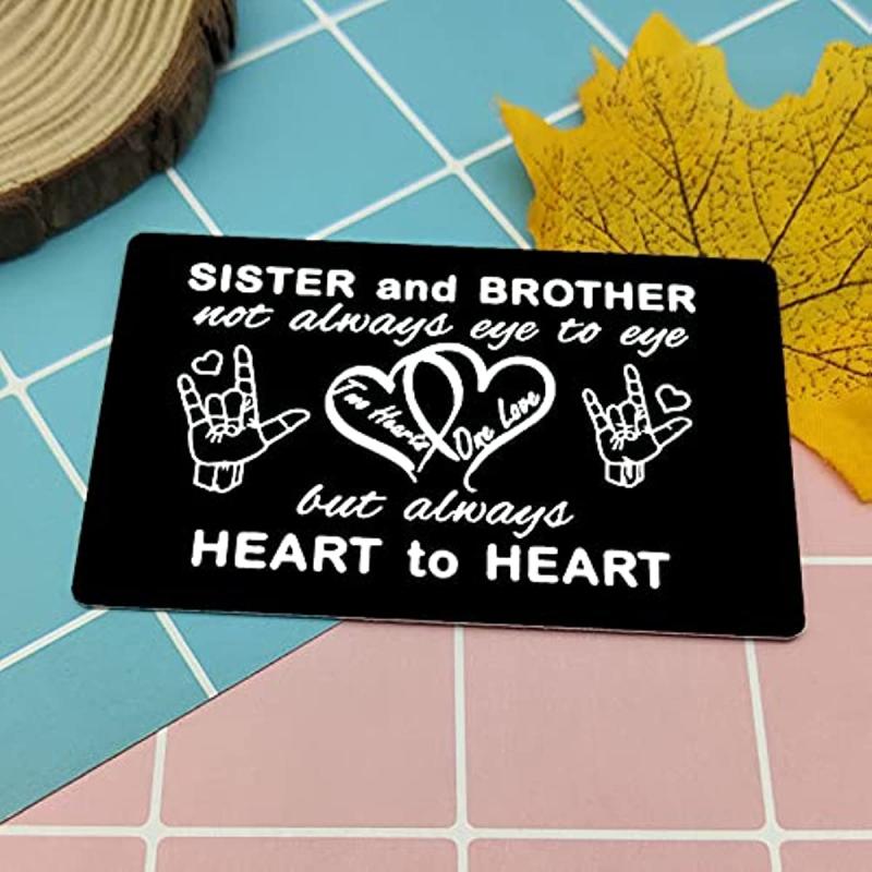 Carved Wallet Card Brother And Sister Gift