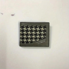 Men's Houndstooth Pattern Short Wallet Casual Wallet Large Capacity Card Holder