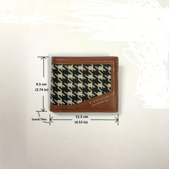 Men's Houndstooth Pattern Short Wallet Casual Wallet Large Capacity Card Holder