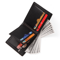 Men's RFID Blocking Zip Short Wallet Money Clip
