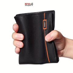 Men's RFID Blocking Zip Short Wallet Money Clip