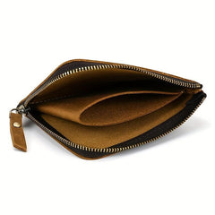 Retro Crazy Horse Leather Small Wallet Men's Coin Purse