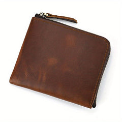 Retro Crazy Horse Leather Small Wallet Men's Coin Purse