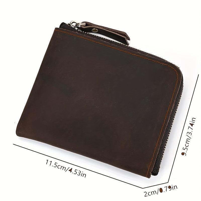 Retro Crazy Horse Leather Small Wallet Men's Coin Purse