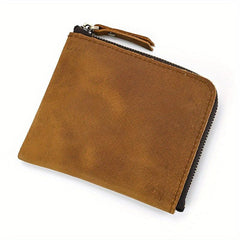 Retro Crazy Horse Leather Small Wallet Men's Coin Purse