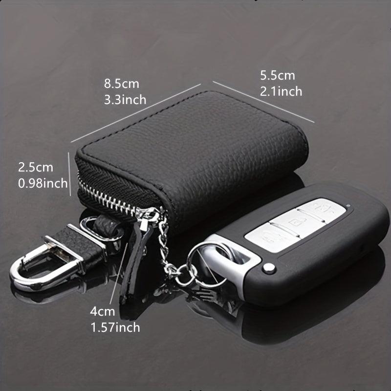 Men's Litchi Embossed Car Key Bag