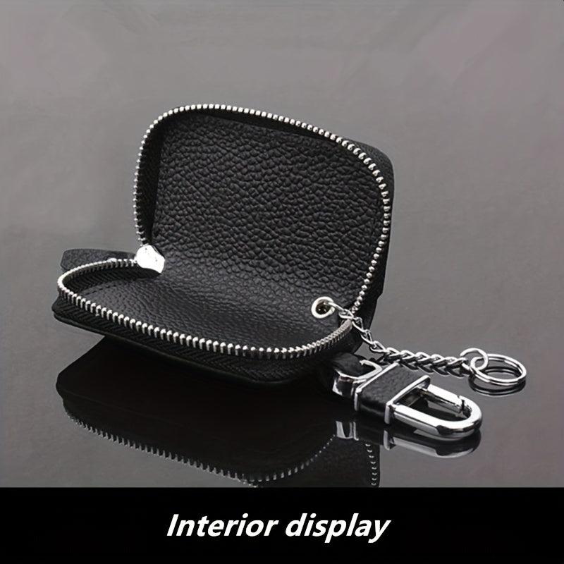 Men's Litchi Embossed Car Key Bag