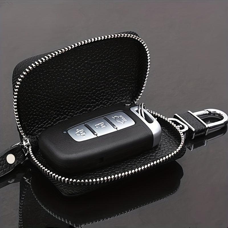 Men's Litchi Embossed Car Key Bag