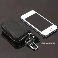 Men's Litchi Embossed Car Key Bag