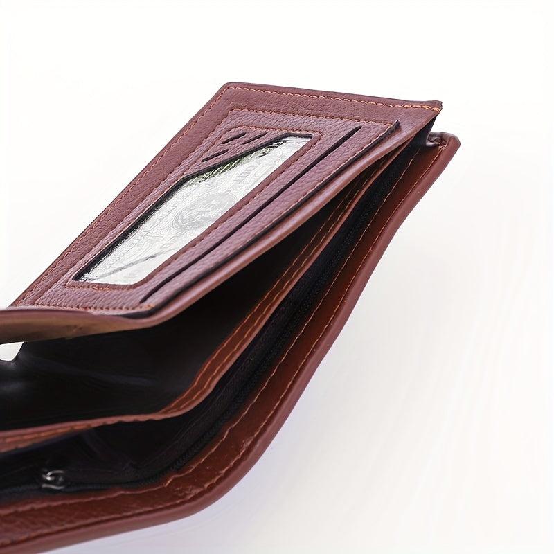 Men's PU Leather Short Wallet With Card Slots