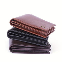 Men's PU Leather Short Wallet With Card Slots