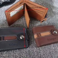 Men's Wallet Multifunctional Money Clip Anti-theft Short Wallet