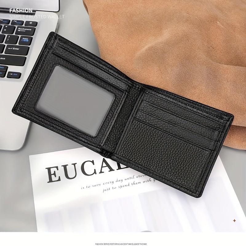 Men's Leather Short Wallet Large Capacity Card Holder