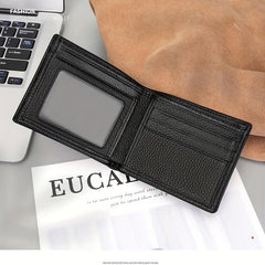 Men's Leather Short Wallet Large Capacity Card Holder