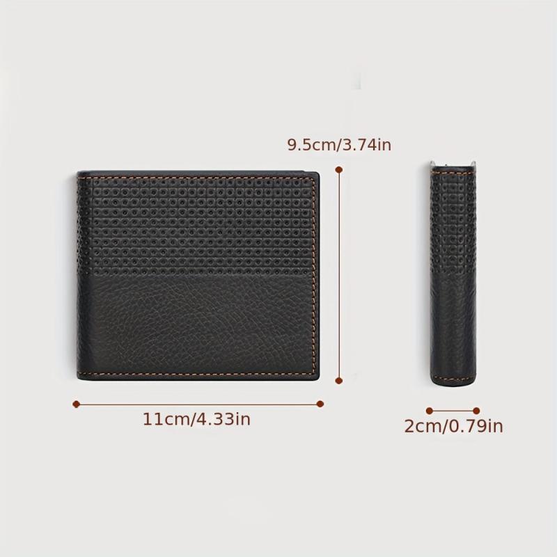 Men's Leather Short Wallet Large Capacity Card Holder