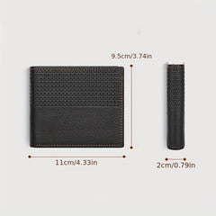Men's Leather Short Wallet Large Capacity Card Holder
