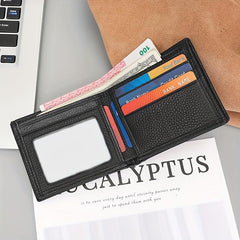 Men's Leather Short Wallet Large Capacity Card Holder