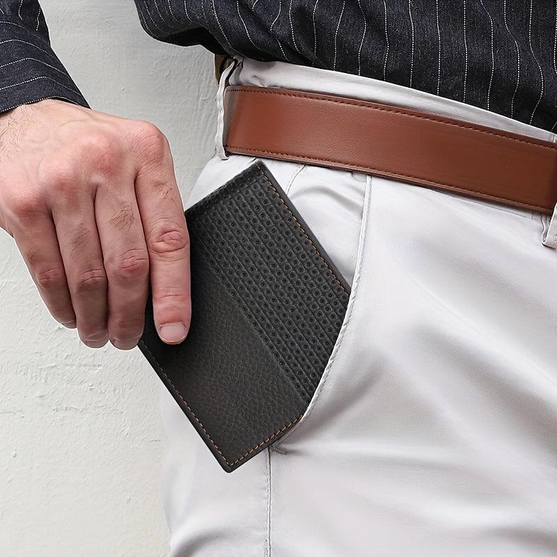 Men's Leather Short Wallet Large Capacity Card Holder