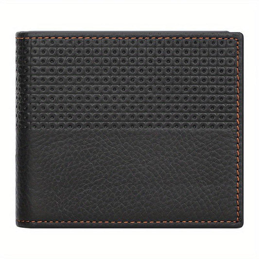 Men's Leather Short Wallet Large Capacity Card Holder