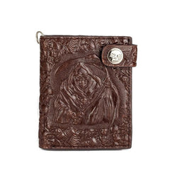 Men's Demon Skull Wallet Punk Rock Short Wallet With Chain