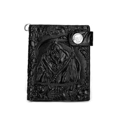 Men's Demon Skull Wallet Punk Rock Short Wallet With Chain