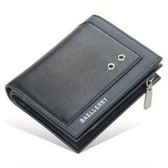 Men's Short Buckle RFID Wallet Vertical Coin Purse Long Money Clip