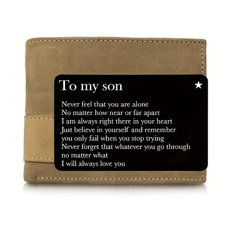 To My Son Metal Lettering Wallet Insert Card Birthday Gift