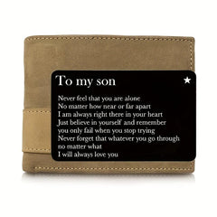 To My Son Metal Lettering Wallet Insert Card Birthday Gift