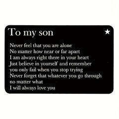 To My Son Metal Lettering Wallet Insert Card Birthday Gift