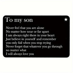 To My Son Metal Lettering Wallet Insert Card Birthday Gift