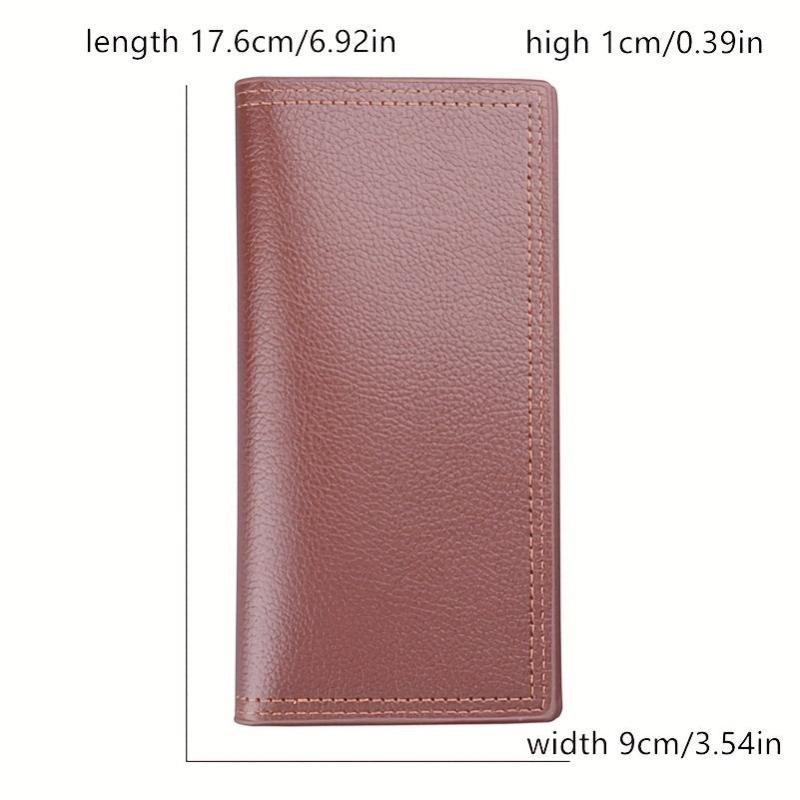 Brown Business Card Holder Men PU Leather Wallet 12 Slots 2 Note Positions